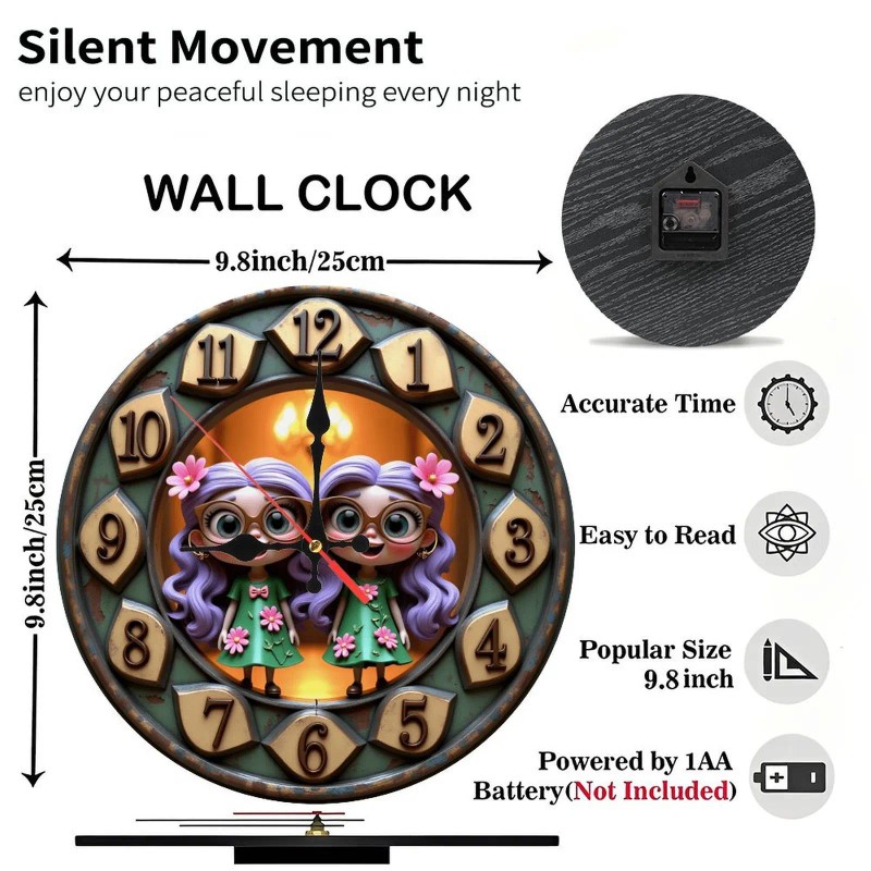 25x25cm Wood Wall Clock that is Also a Puzzle (Pieces
