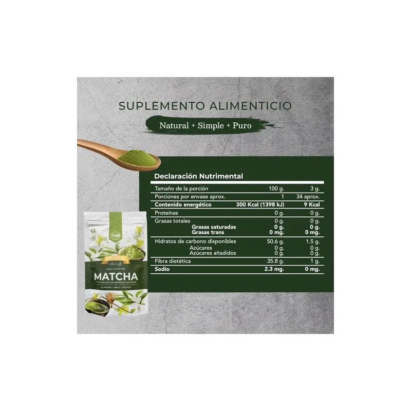 Té Matcha 100 Puro Premium Orgánico 100 Gramos