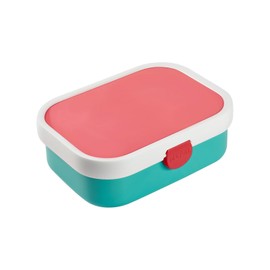 Mepal - Campus Lunch Box - Bento Lunch Box for Children - Lunch Box with Bento Compartment and Fork - Meal Prep Box with Clip Closure - BPA Free & Dishwasher Safe - 750 ml - Turquoise with Pink Lid