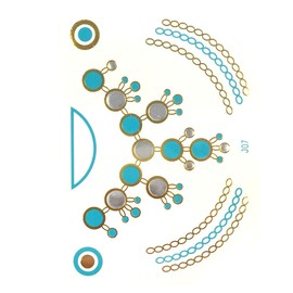 Wrapables Metallic Temporary Tattoo Stickers, Large, Bird Goddess