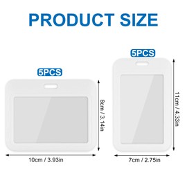 10Pcs Sliding ID Badge Holder, Plastic Card Case Protector Pouch, 5 Vertical + 5 Horizontal, Id Card Holder Hard for Office School Proximity Key Cards Driver’s Licenses Passes