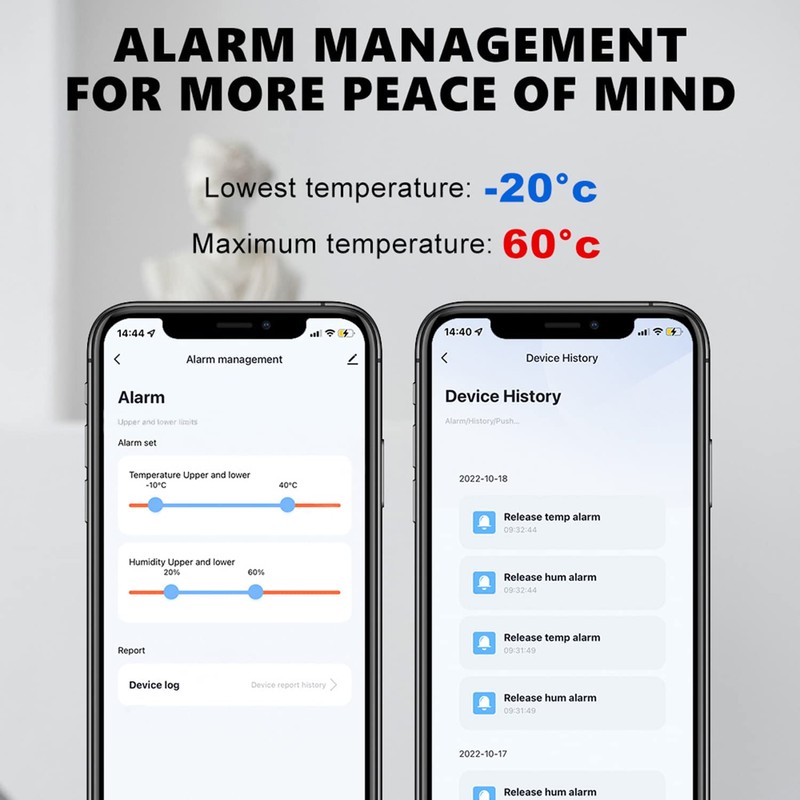 WiFi Thermometer Hygrometer Monitor: Smart Humidity Temperature Sensor with LED