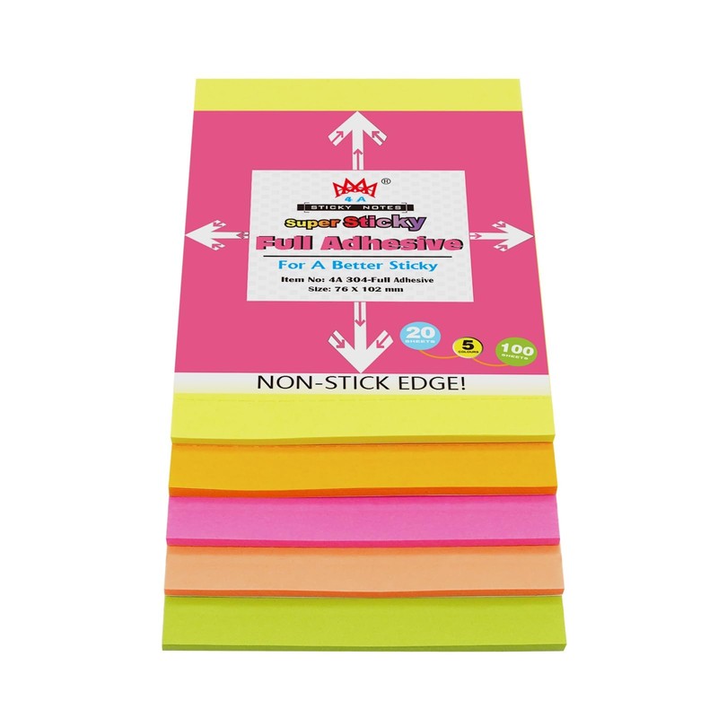 4A 10 Pads Full Adhesive Sticky Notes 3 x 4
