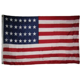 JumpingLight 3x5 USA American 28 Star Linear 1846-1847 Historical Flag 3x5 Banner Grommets