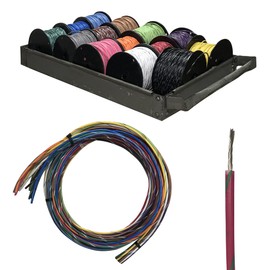 Sherco-Auto - 14 AWG Gauge Primary Tracer Marine Wire - 100 FT Spool/Coil of Red Wire & Black Stripe Tinned Copper Electrical Wire - Made in USA