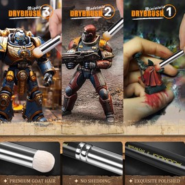 Miniature Paint Brushes with Dry Brush Set for Miniature Painting, Fuumuui Fine Detail Paint Brush Drybrush for Miniatures Citadel Model Paint Brushes for Acrylic, Model Painting
