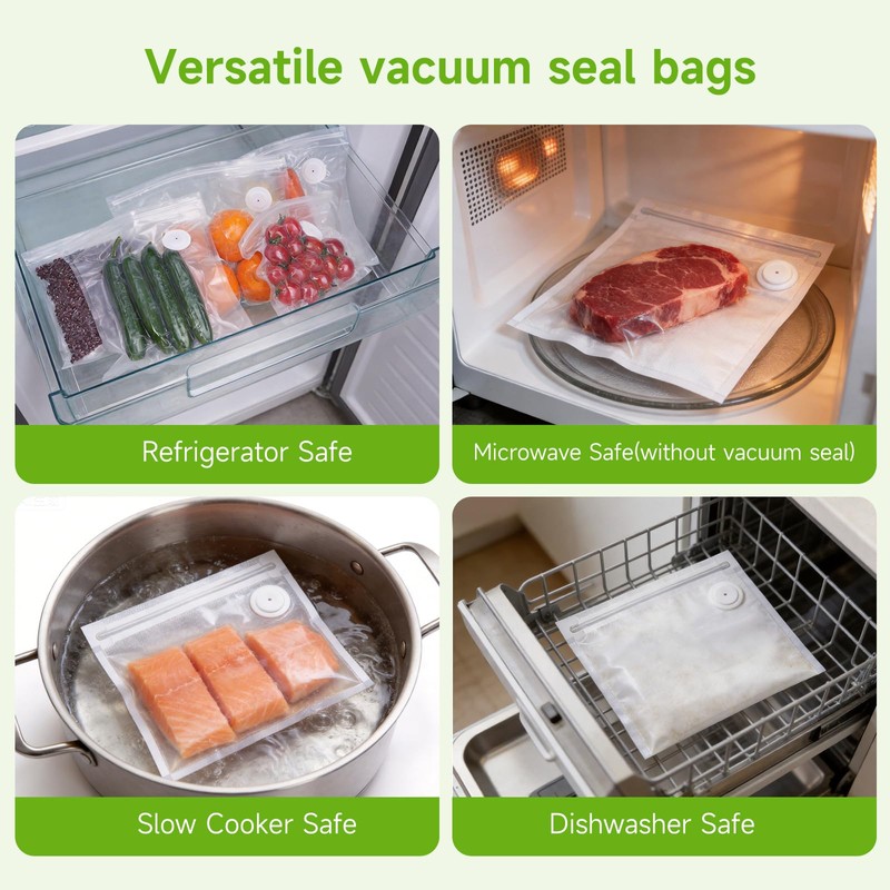 Vixino Vacuum Sealer Bags for Food, 30 Reusable BPA-Free Vacuum