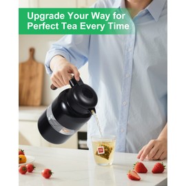 68 Oz Thermal Coffee Carafe, 2 PCS Stainless Steel Insulated Vacuum Coffee Carafes For Keeping Hot, 2 Liter Carafe for Hot Liquids (Black/Black)