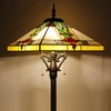 AVIVADIRECT Tiffany Floor Lamp Mission Style Stained Glass Standing Reading
