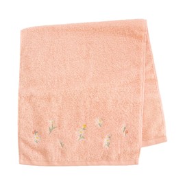 OKA Fleur Blanc Towel, Approx. 30.3 x 13.4 inches (77 x 34 cm), Pink (Flower Pattern, Feminine, Washable, Face Towel)