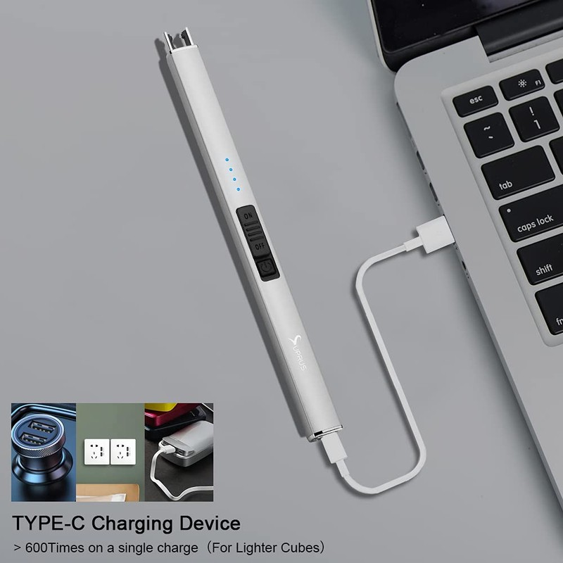 SUPRUS Electric Lighter Arc Windproof Flameless USB Lighter Rechargeable Lighter