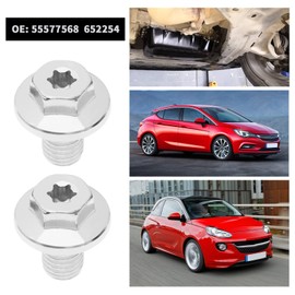Be In Your Mind 2PCS Magnetic Oil Pan Drain Plug Bolt Gasket 55577568 652254 Compatible with Adam Astra Cascada Corsa Insignia Meriva Mokka Zafira