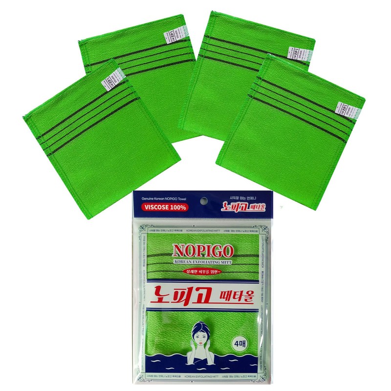 The Original Korean Exfoliating Mitt Body Scrub 4 piezas (Verde