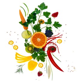 International Graphics Vitamines II Poster with HILLERT Peter Design 30 x 30 cm Direct Print on Acrylic