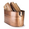 Plow & Hearth Vintage-Style Antique Copper Galvanized Steel Firewood Bucket