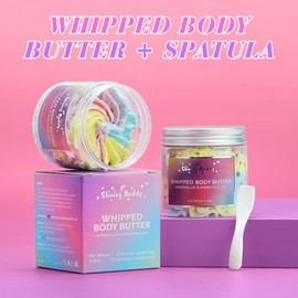 Manteca Corporal Batida Arcoíris, Sandía Y Malvavisco, Aroma Frutal, Infusionada Con Extractos De Frutas, No Grasa, Manteca De Karité Cremosa E Hidratante, Cuidado Nutritivo Para Todo Ti