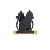 Moderno Servilletero Kitty, color negro, en metal, con base de