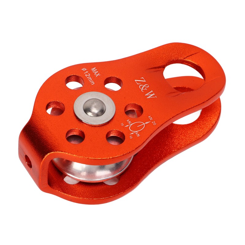 Rock Climbing Pulley Fixed Sideplate Single Sheave Pulley Orange Lift