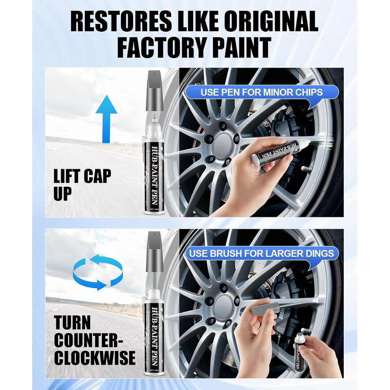 Kit de reparación de llantas gris brillante Amiss-CPH/W1 – Restaura