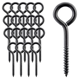 Wright Products Lag Screw Eye, 20-Pack, 3 Inch x .25 inch - Heavy-Duty, Weather-Resistant Hardware for Outdoor and Indoor Applications - Ideal for Hanging Plants, Swing Sets, Matte Black