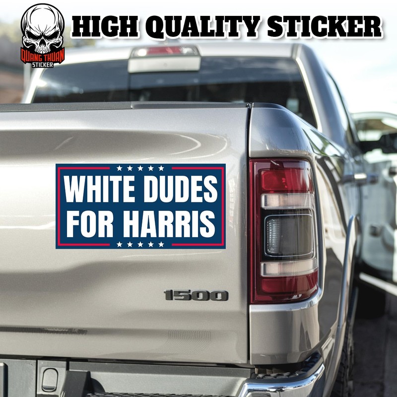 White Dudes for Harris | Bumper Sticker or Car Magnet
