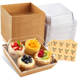 Vorfre Small Charcuterie Boxes with Clear Lids, To Go Paper Food Containers