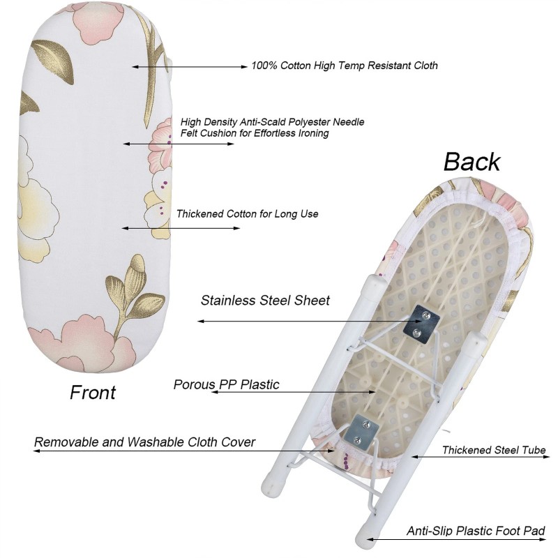 Unbranded Small Ironing Board Foldable Mini Ironing Table Countertop for