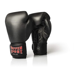 Paffen Sport KIBO Fight Genuine Leather Boxing and Martial Arts Sparring Gloves Black 14UZ