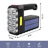 8 LED Solar Flashlight with COB Sidelight, 1000 Lumens Solar
