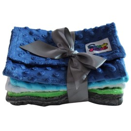 Baby 5 Pack Minky Dot Burp Cloths - Boys