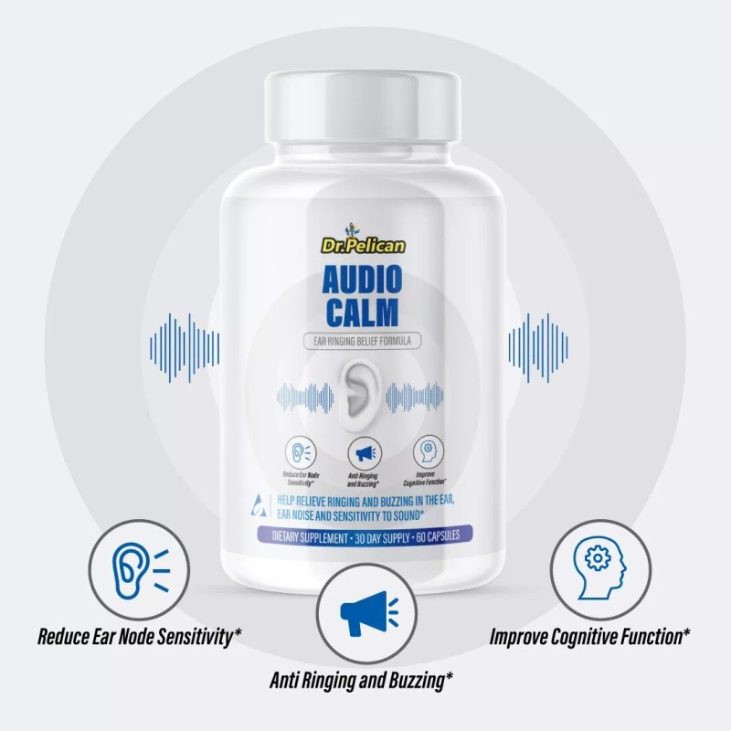 Pelican Vitamins Audio Calm- Hearing Support- 4 Bottles- 240 Capsules