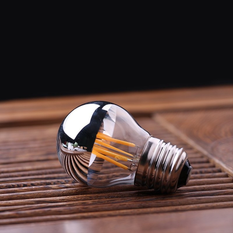 Lxcom Lighting 4W G45 Edison LED Bulb Silver Tipped Dimmable
