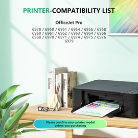902XL Ink Cartridges for HP Printer Replacement for HP 902XL Ink Cartridges Combo Pack 902 XL for HP OfficeJet Pro 6978 6968 6970 6960 6975 OfficeJet 6958 6962 6950 Printer (Black Cyan Magenta Yellow)
