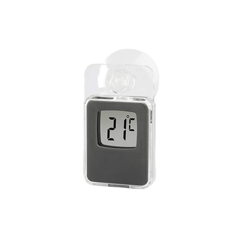 Grey Digital Window Thermometer for Indoor and Outdoor Use 7.5