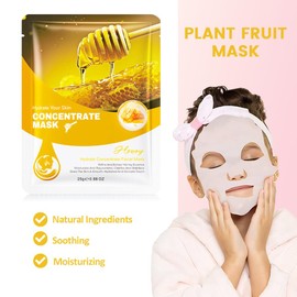CAKAILA 8 Pack Honey Face Sheet Mask Skincare,Hydrating Face Mask For Sensitive Skin,Moisturize,Soothing,Nourish for All Skin Types,Natural Spa Party Facial Mask Skincare Set for Women Men Girls