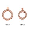 Quiges Rose Gold Plated Copper Interchangeable Coin Holder Pendant 33mm