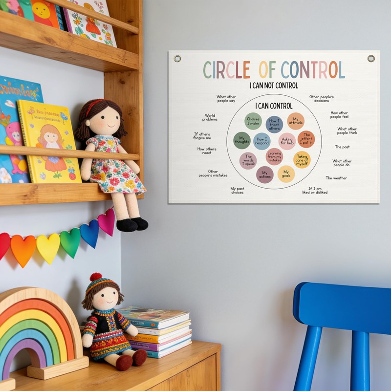 Mental Health Office Decor, Circle of Control Poster Banner