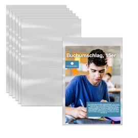 15 x Book Covers DIN A4 Transparent – Book Cover & Envelope Transparent & Clear – for Books, Notebooks, Book Protectors & Book Covers