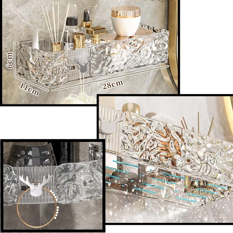 Clear Shower Shelves, Acrylic Shower Shelves, Clear Caddy, Mirror Shelf,