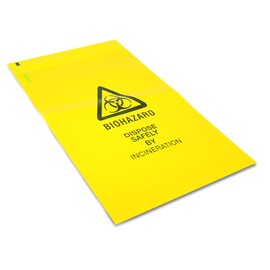 25 x Strong Clinical Waste Biohazard/Bio Hazard Yellow Bags 203mm x 354mm