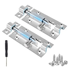 3 Inch Deadbolt Bolt 2 Pack with Screwdriver, 75mm Deadbolt Locks, Sliding Door Latches, Stainless Steel Locks, Latches, Door Latch for Outdoor Door Latch Locks