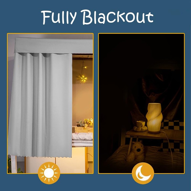 haozaikeji Bottom Bunk Bed Curtains Blackout Privacy Bed Drapes Underbed