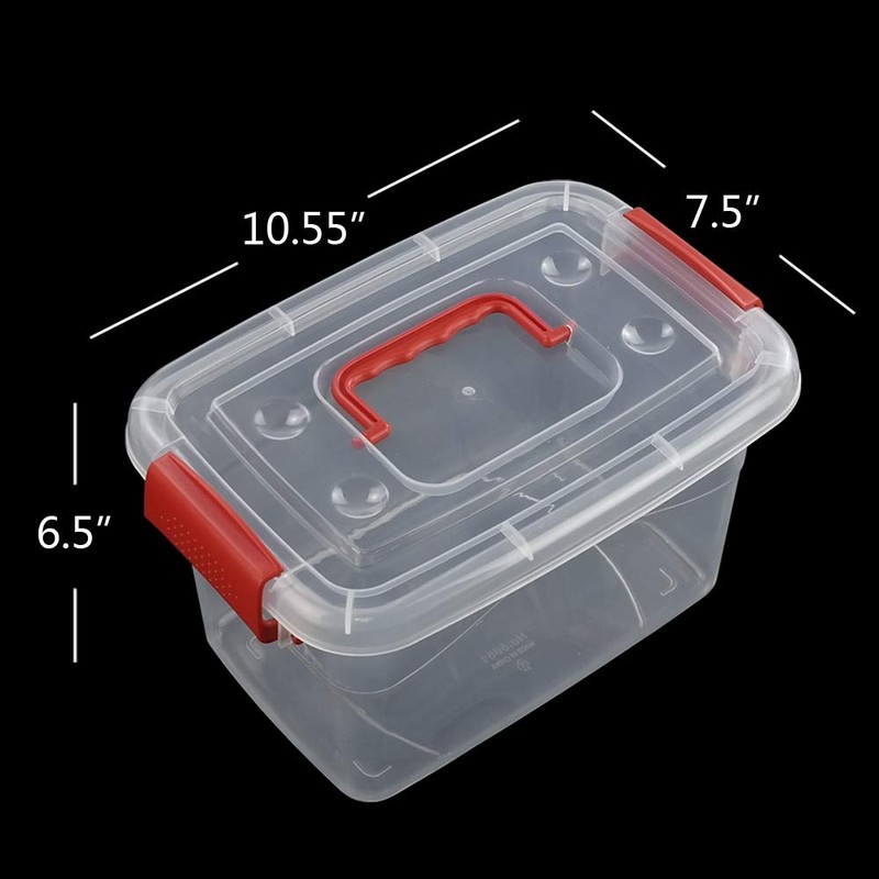 Doryh 5 L Plastic Storage Bin with Lid, Clear Transparent