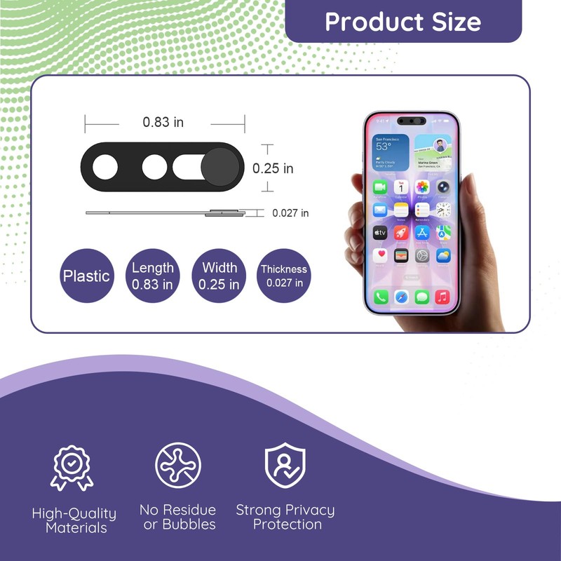 Dazujem Front Camera Cover Compatible for 17 Pro Max/17 Pro