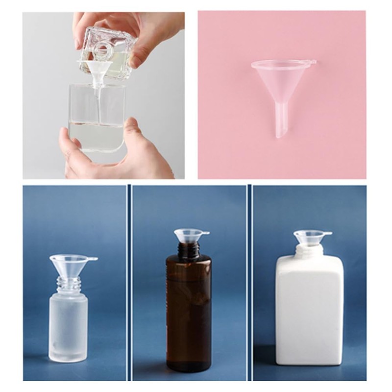 CAASFOOY Clear Mini Funnels 40 Pieces in 4 Sizes Polypropylene