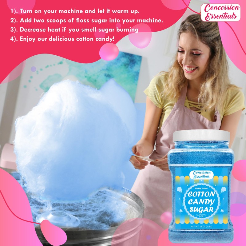 Cotton Candy Floss Sugar -Pink Vanilla and Blue Raspberry /1lb