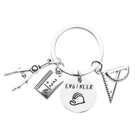 Engineer Keychain Gifts for Son Daughter Christmas Birthday Gifts for Women Men Engineering Gifts for Husband Dad Retirement Gifts for Mechanic Gifts for Brother Architect Gifts for Engineer Student