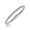 UD_Sterling Silver Rhodium Popcorn Motif Fashion Bangle Popcorn Motif Bangle