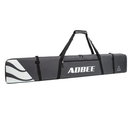 ADBEE Ski Bag – Padded Ski Bag with Durable Handle – Waterproof Fully Padded Ski Strap Carrier – Reliable 600D Oxford Fabric – Heavy-Duty Zippers and Buckles (Gray, 120cm)
