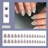 SARATA Summer Almond Press on Nails Short Flower Fake Nails